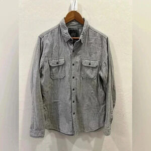 OBEY Propaganda long sleeve button up collar shirt blue/white stripped size L